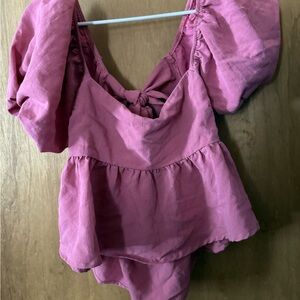 Miami Pink Puff Sleeve Blouse